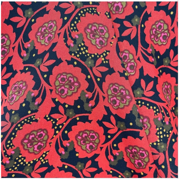 1 State Blooms Print Puff Sleeve V-Neck Fit & Flare Dress Wine Red L - Picture 4 of 13